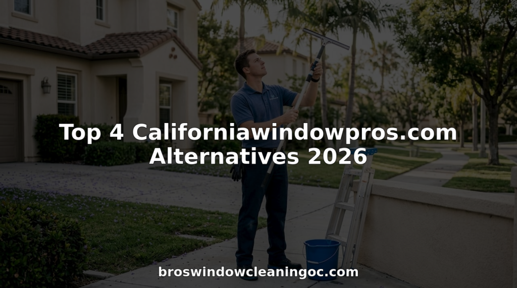 Window cleaning professional adjusting squeegee in Orange County